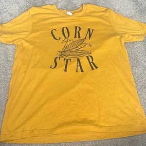 Yellow Graphic Tee with Corn Design